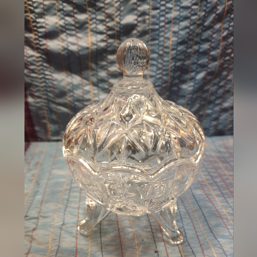 Elegant Small Clear Glass Candy Dish